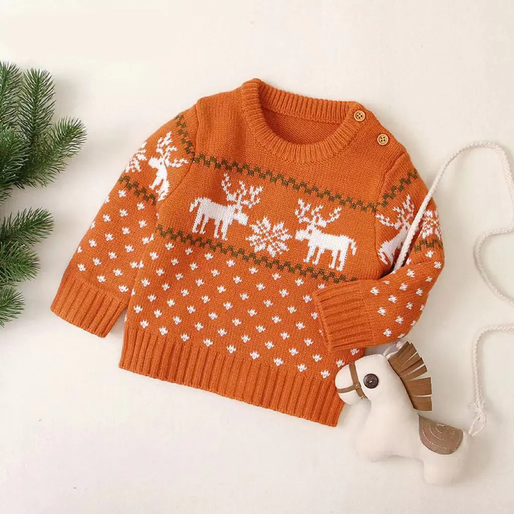 Christmas Giraffe Pullover Sweater for Boys