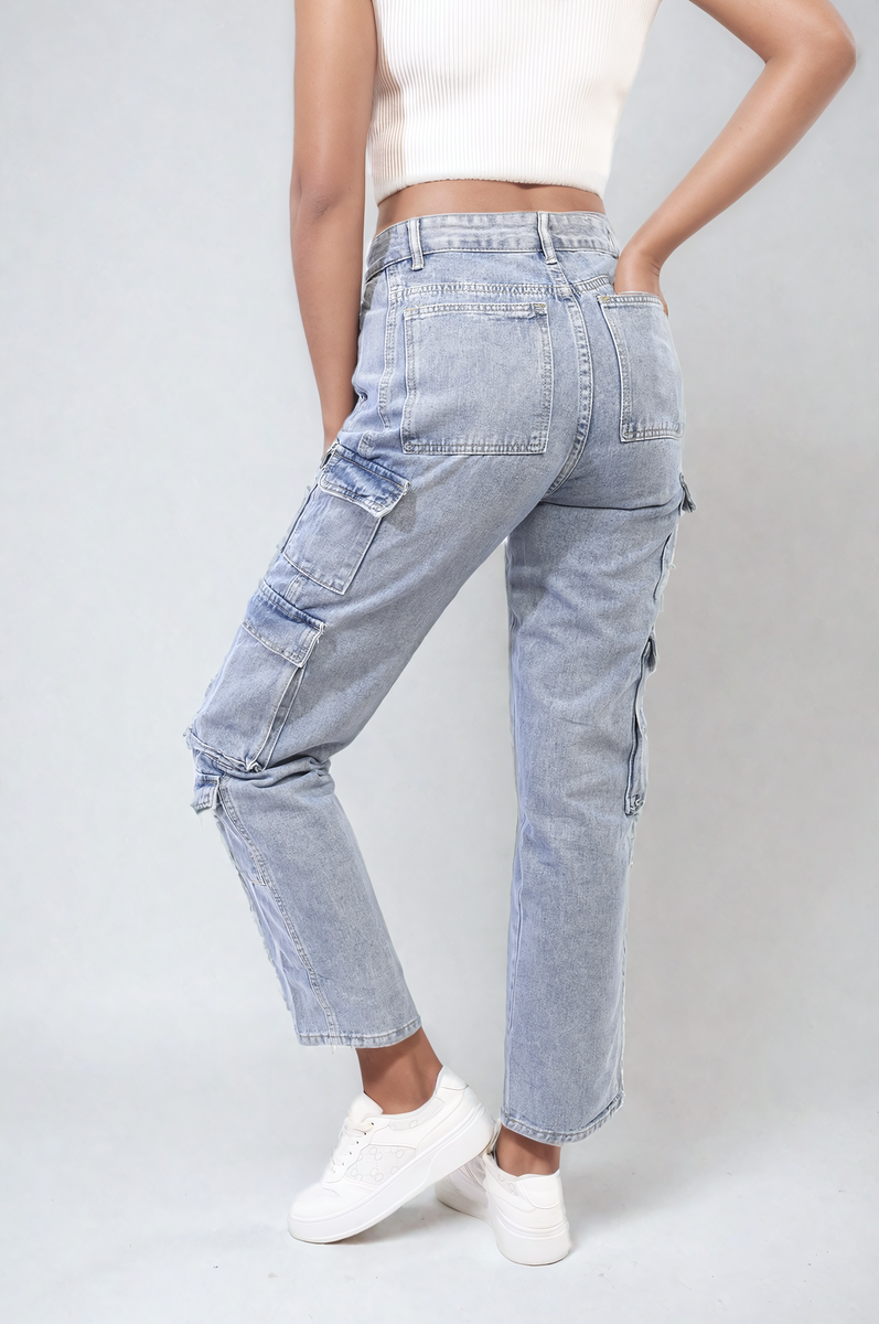 Multi Flap Pockets Cargo Jeans-2