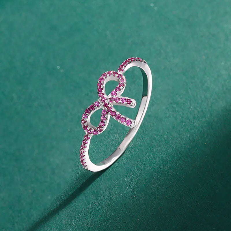Sterling Silver 925 Women's Bow Design Ring