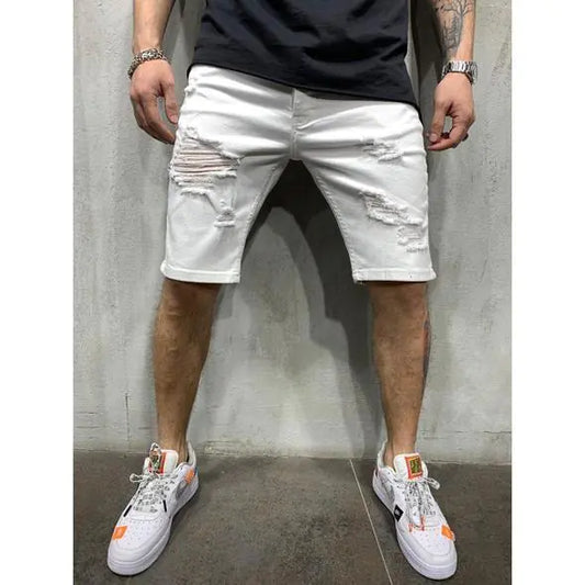 Slim Fit Men's Denim shorts with Holes