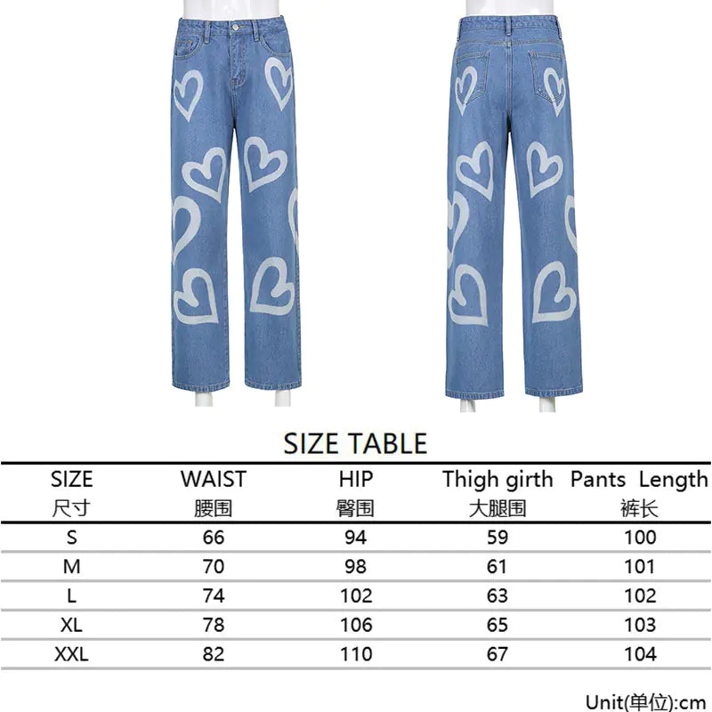 High Waist Wide Leg love Jeans