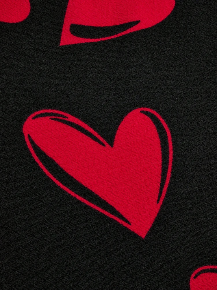 Plus Size Women's Sleeveless Red Heart Dress