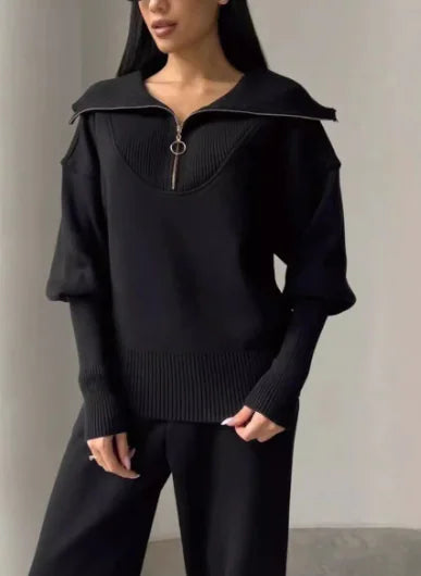 Lounge set half zipped style